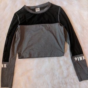 PINK Victoria's Secret mesh long sleeve crop top